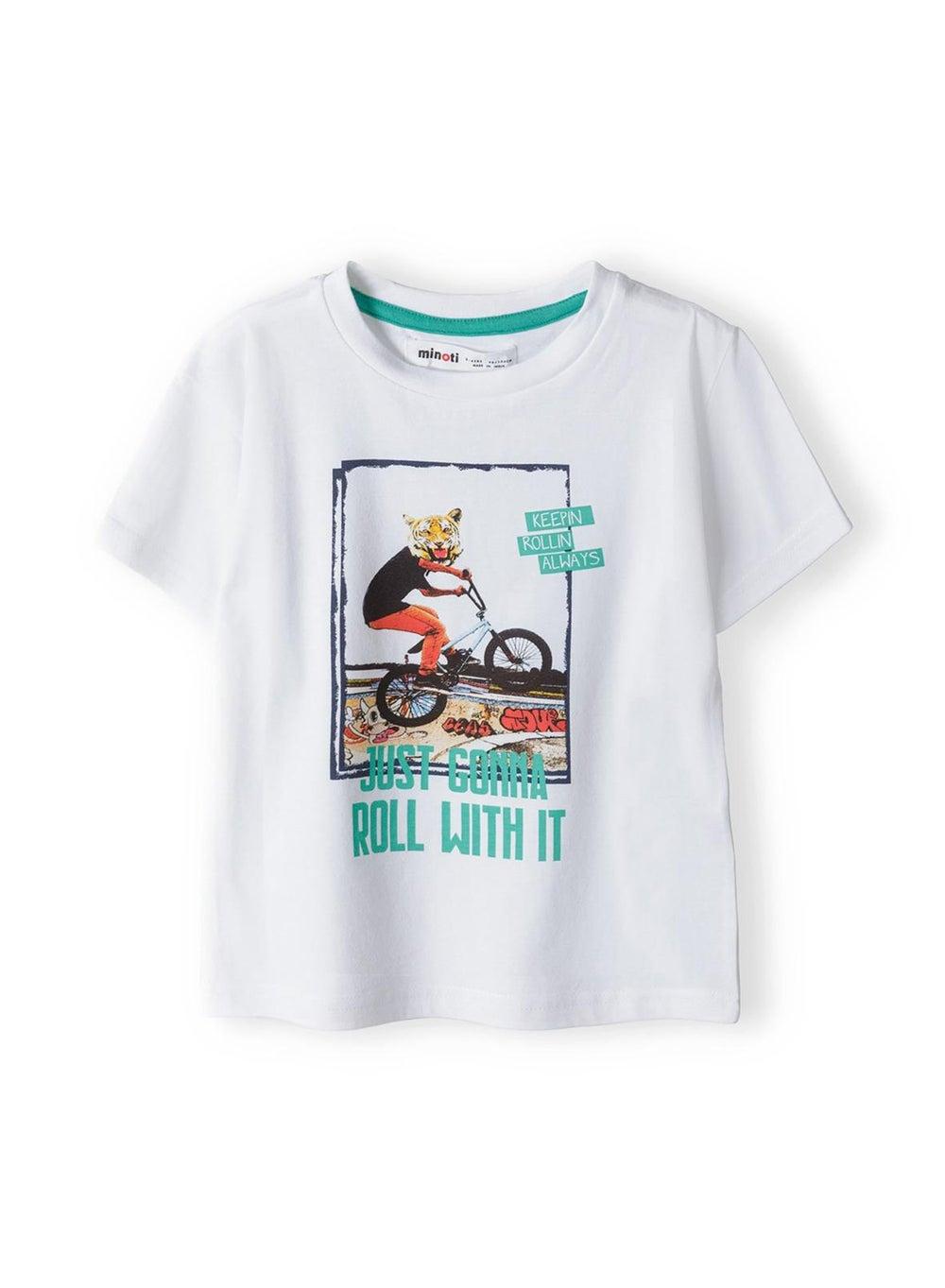 Boys Graphic Contrast Back T-Shirt White - Image 1