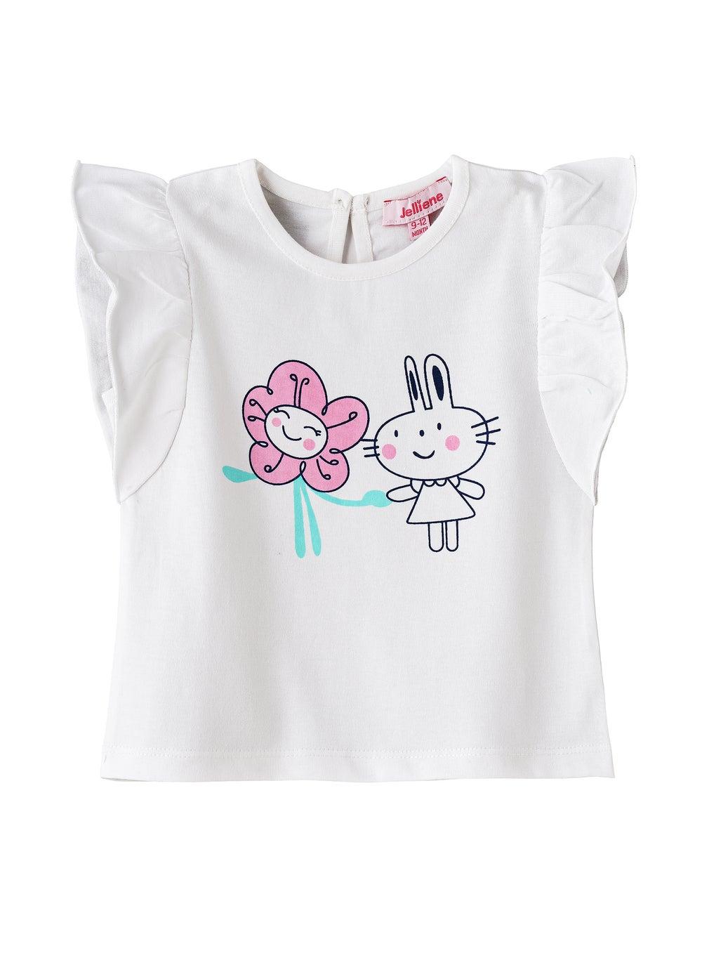 Jelliene Printed Knit Tee for Baby Girls - Image 1