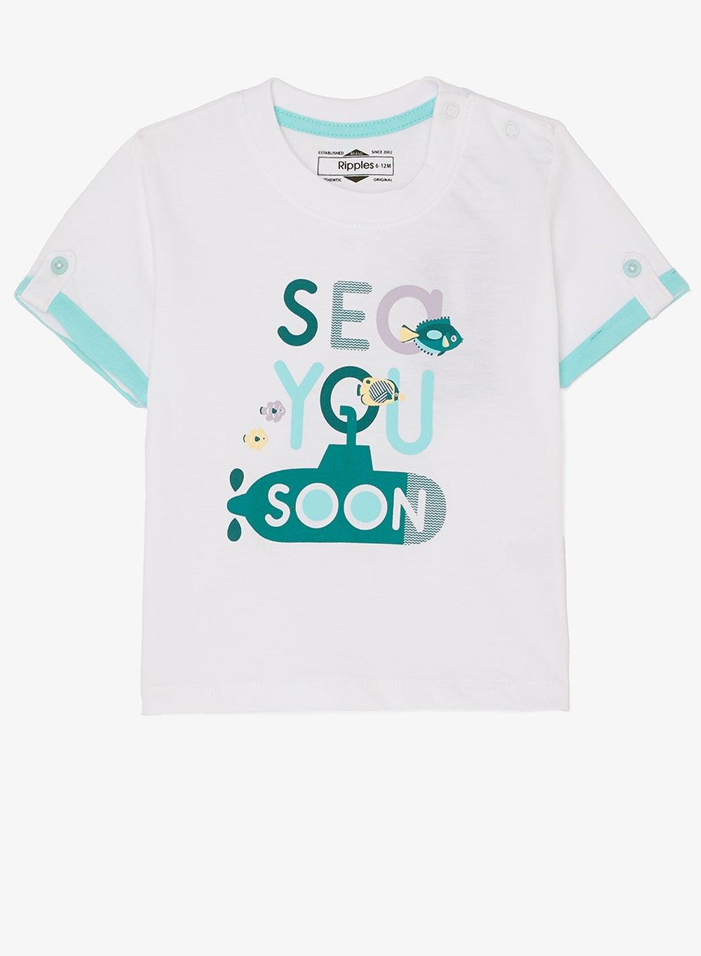 Boys Regular Fit Tee – Sea You Soon Graphic - Image 1