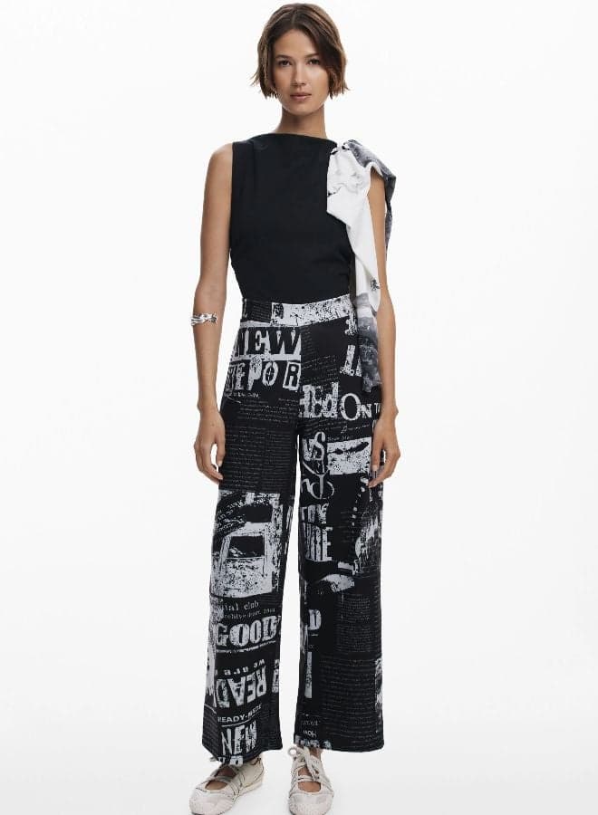 Combined Newspaper Print Statement Jumpsuit - Image 1