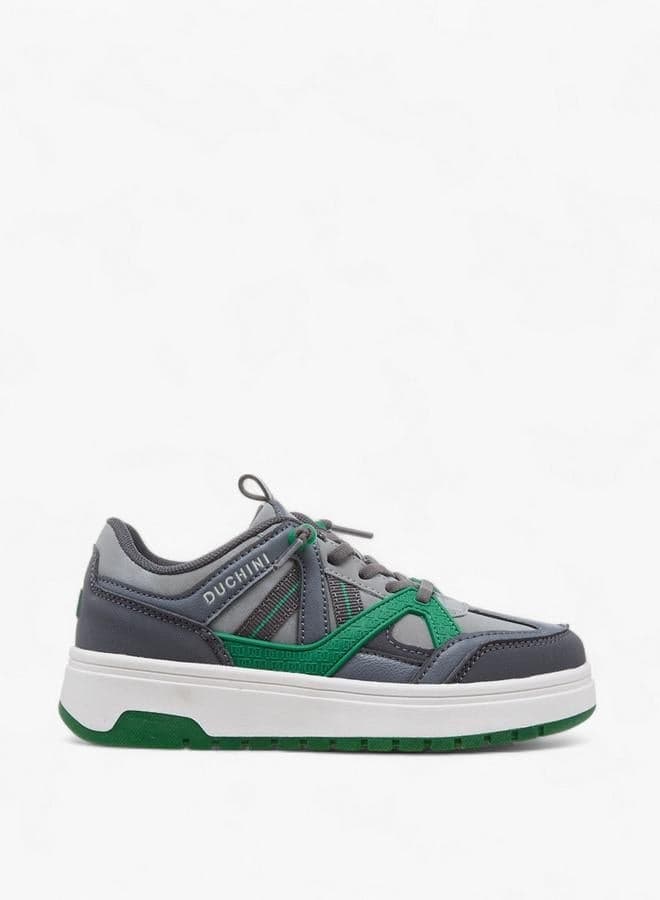 Contrast Panelled Lace-Up Sneakers - Image 1