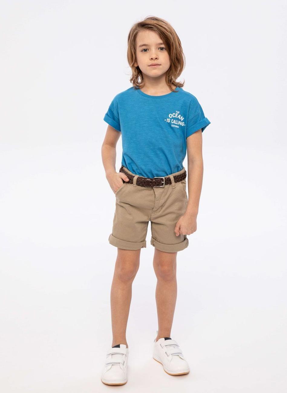 Boys Oversized Blue Puff Print T-Shirt - Image 1