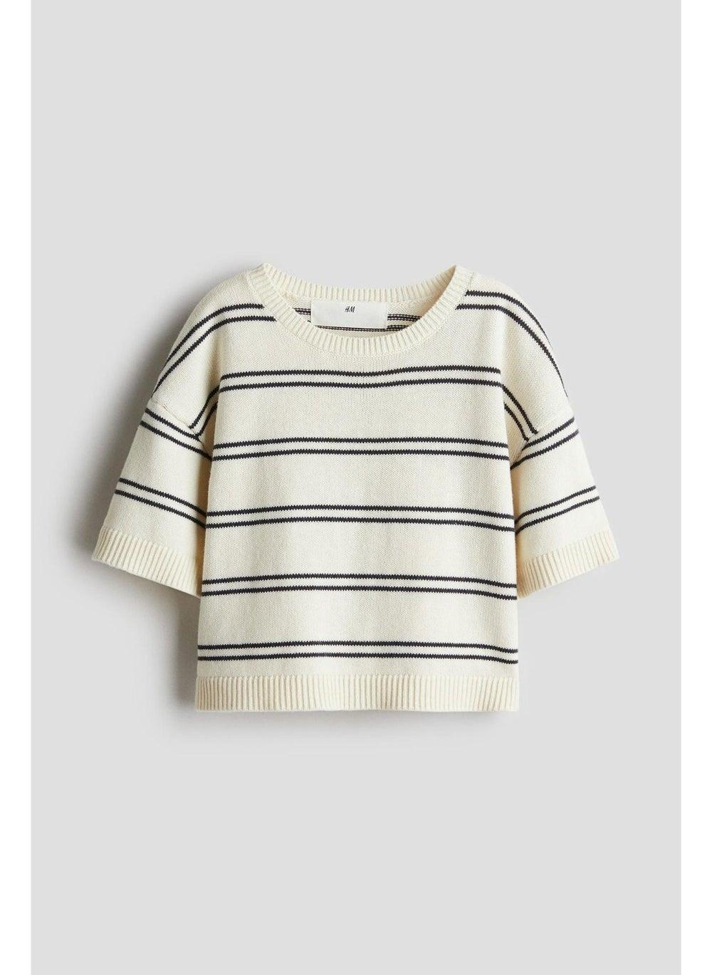 Soft Knit Baby Girl Top – Ribbed Detail - Image 1