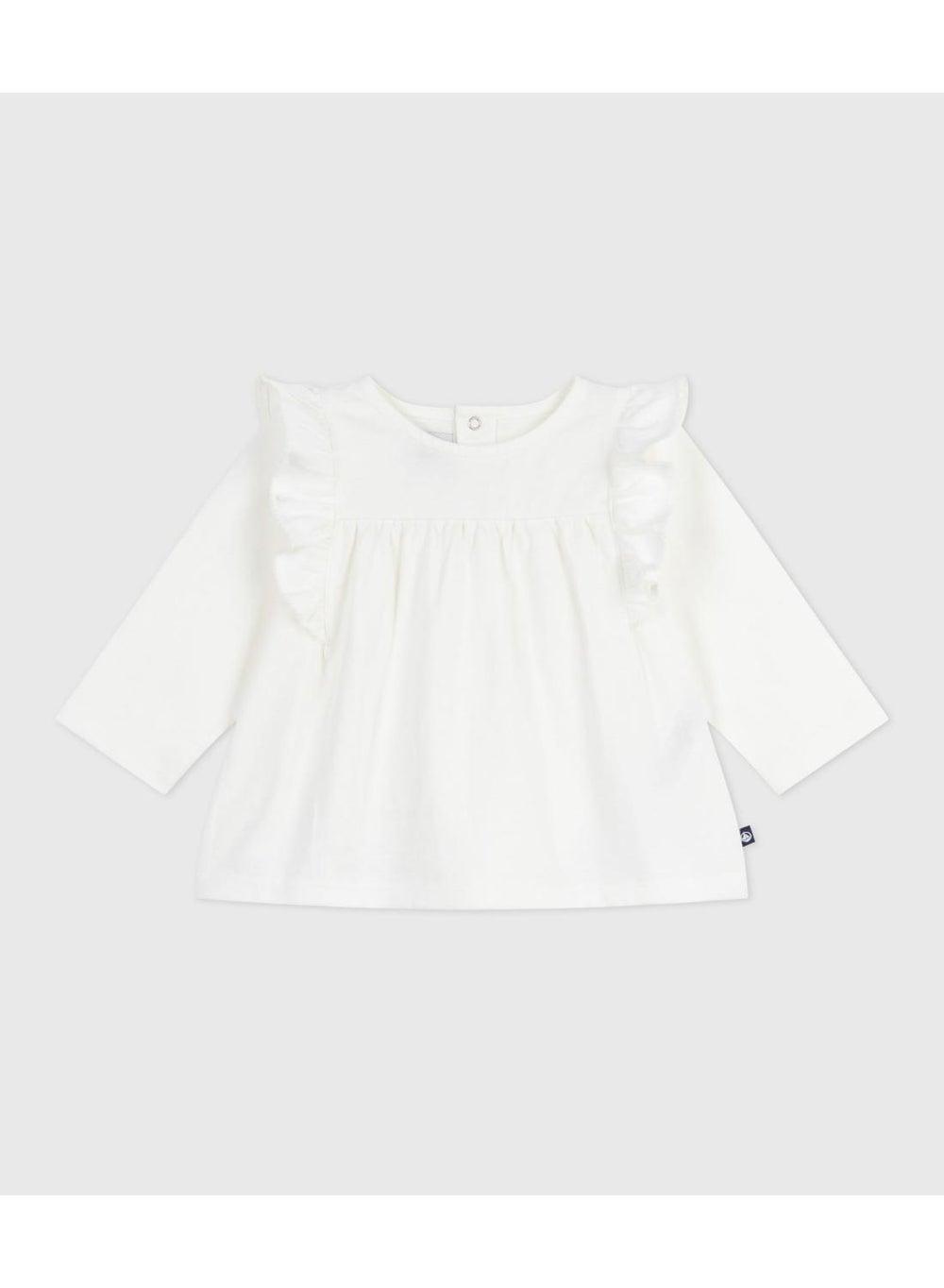 Baby Girls Long-Sleeve Cotton Jersey Blouse - Image 1
