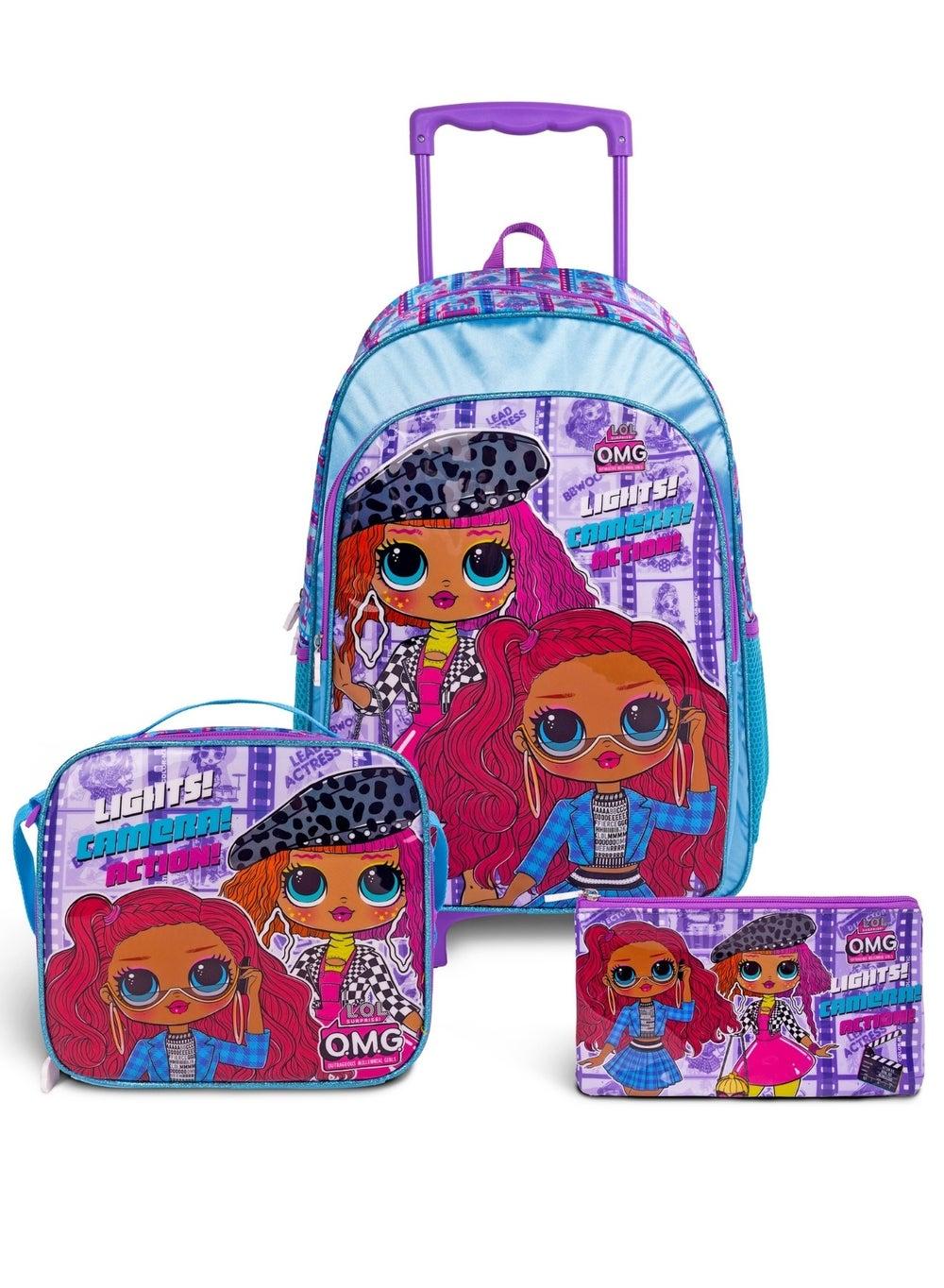 LOL-OMG 18 Inch Kids 3-in-1 Trolley School Bag Set - Image 1
