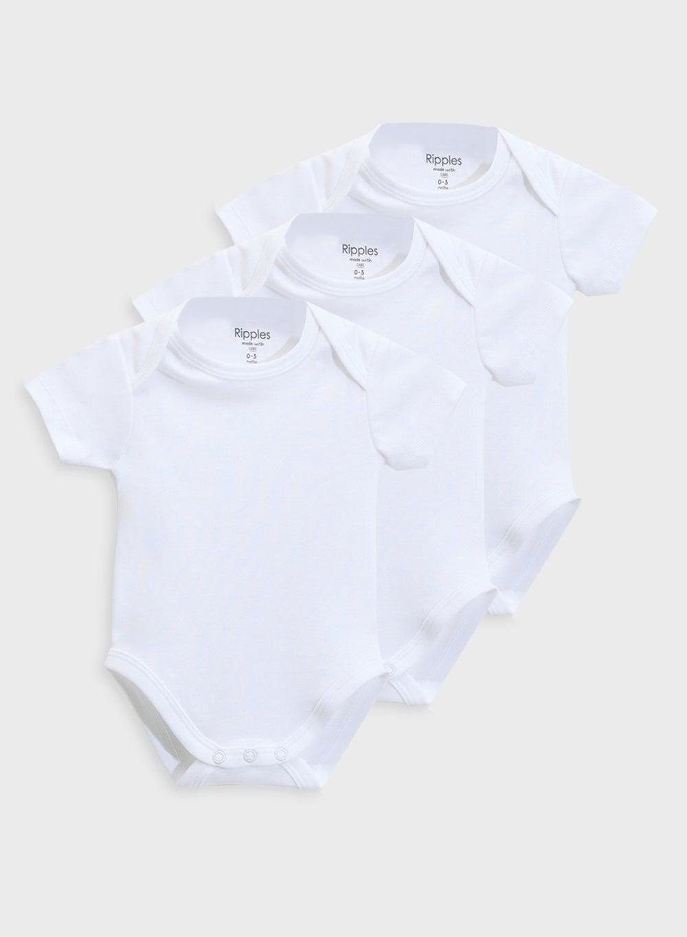 Girls 3-Pack Cotton Blend Short Sleeve Bodysuits - Image 1
