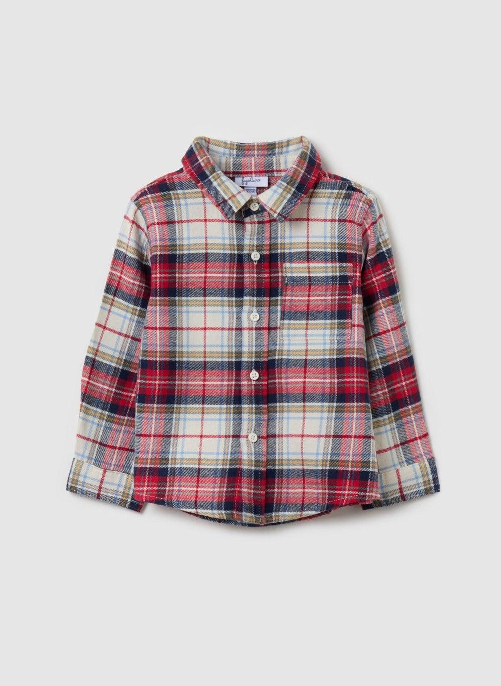 Baby Boys Cotton Flannel Check Shirt - Image 1