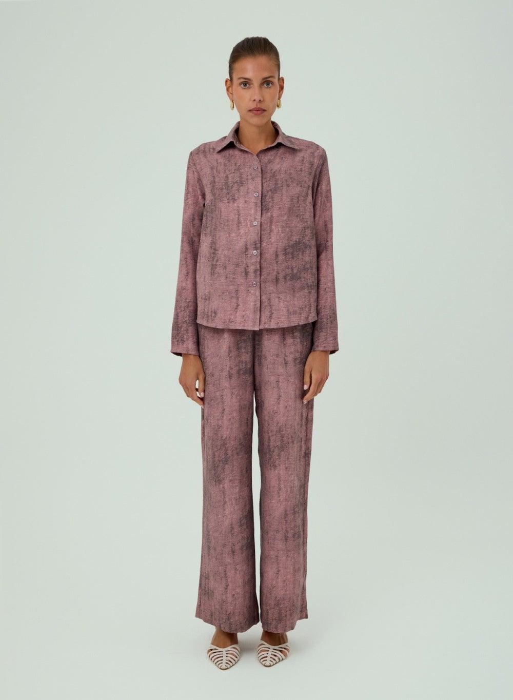 Yasra Brushstroke Loungewear Set - Image 1