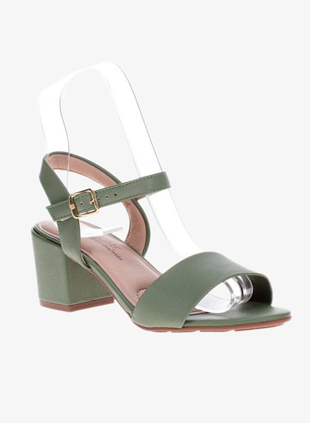 Elegant Mid Heel Slingback Sandals with Ankle Strap - Image 1