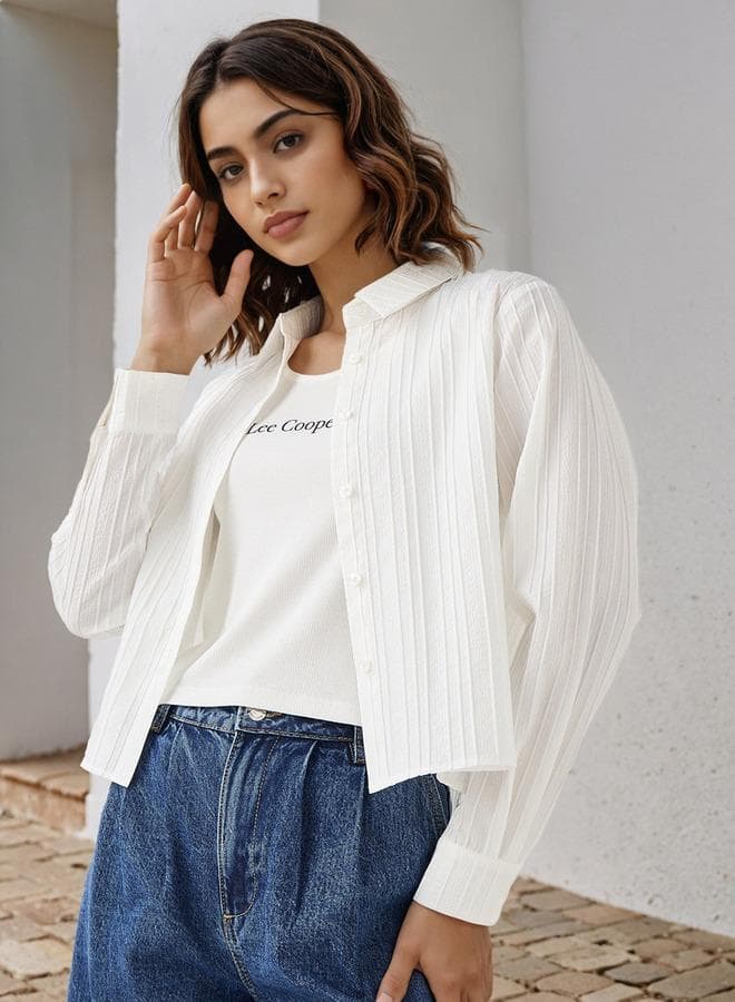 Lee Cooper Women's Striped Cotton Shirt - Image 1