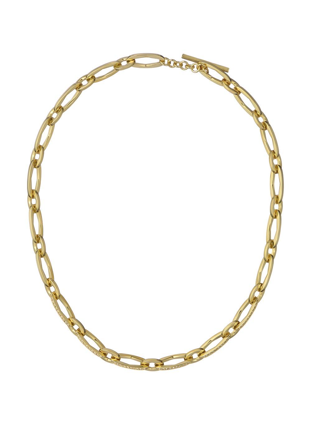 Golden Crystal Shimmer Chain Necklace G - Image 1