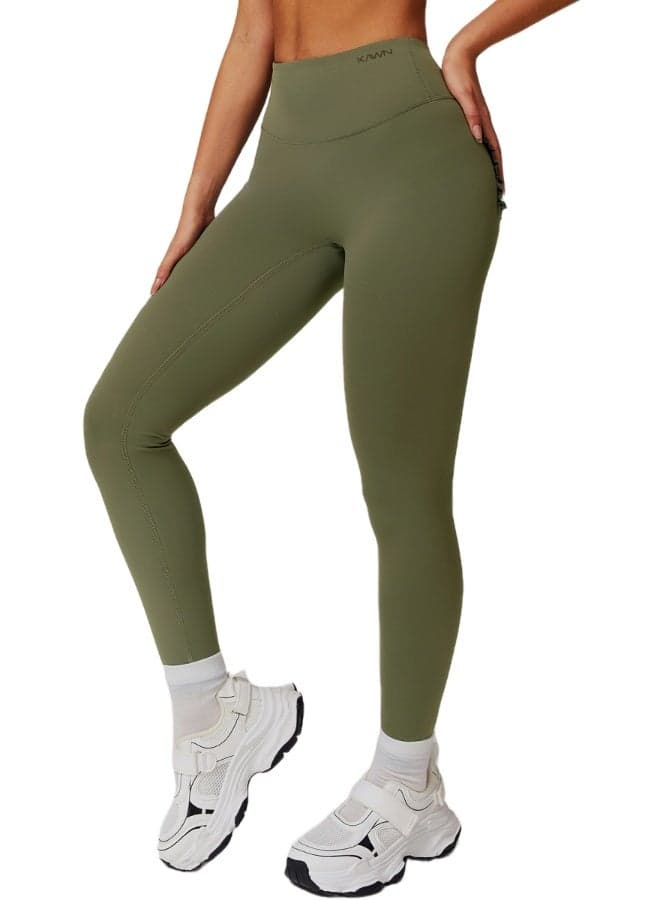 High Waist Contour Workout Leggings with Pockets - Image 1
