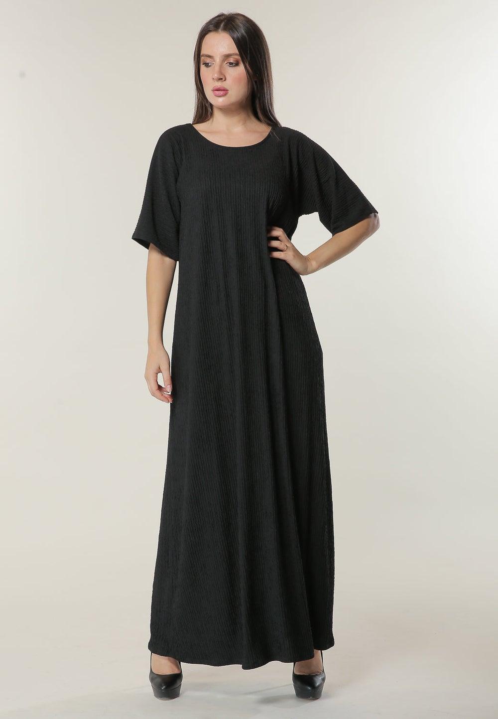 Elegant Crew Neck Casual Abaya for Effortless Style - Image 1