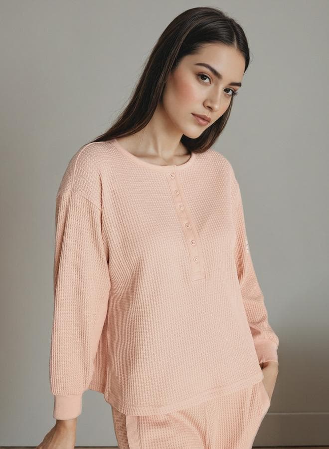 Silk-Soft Textured Pyjama Set for Elegant Nights - Image 1
