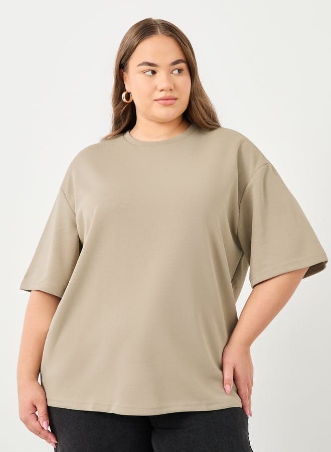 Plus Size Oversized Round Neck T-Shirt - Image 1