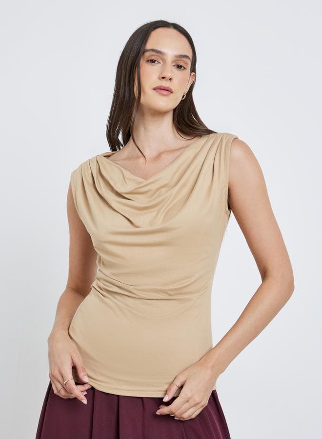 Styli Draped Sleeveless Blouse – Modern Chic Essential - Image 1
