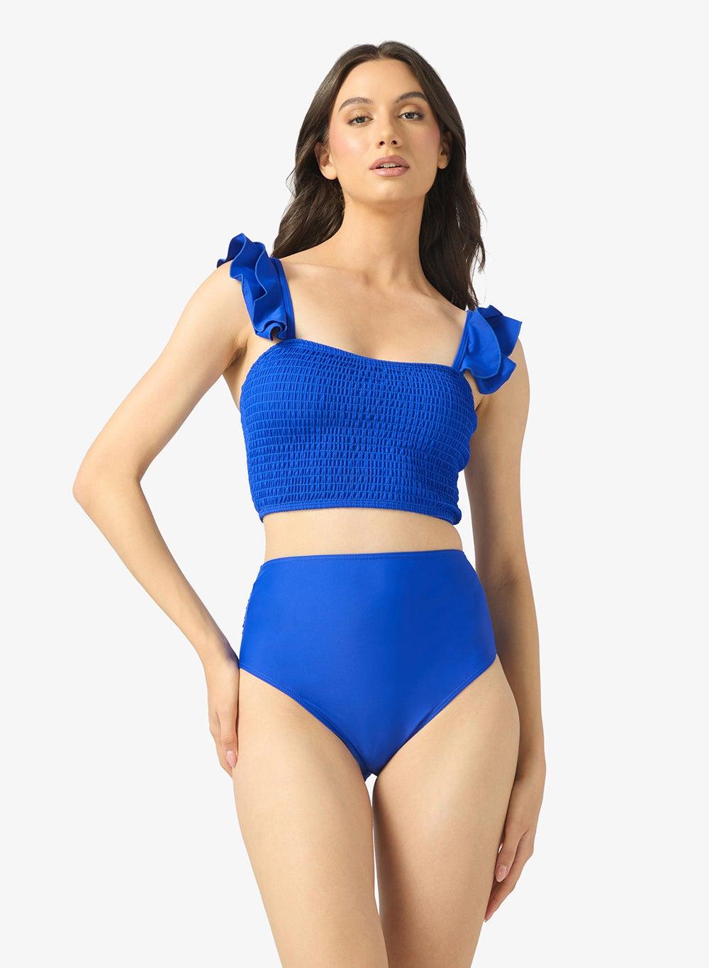 Ruffle Strap High-Waisted Bikini Set - Image 1