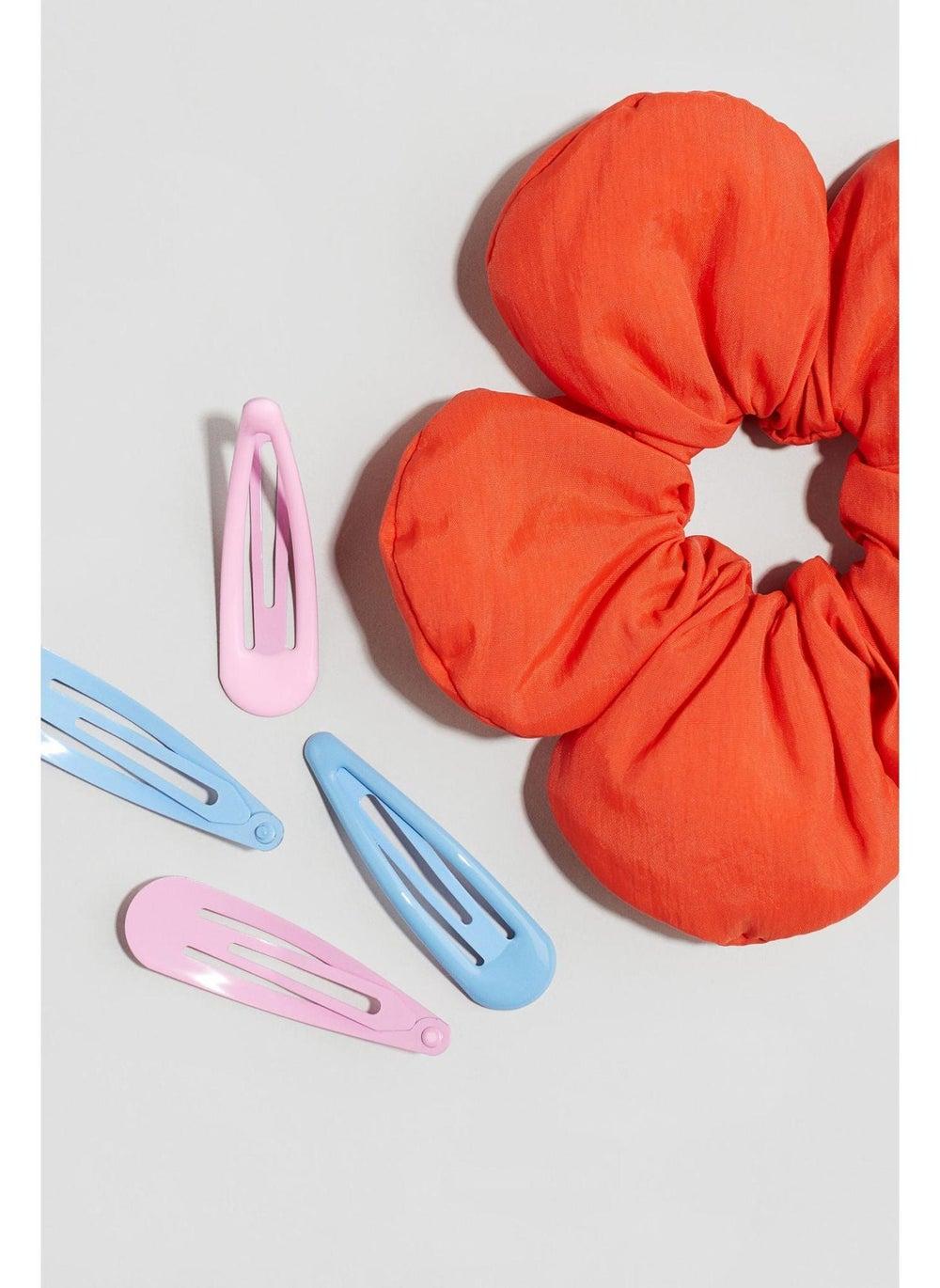 5-Pack Metal Hair Clips & Scrunchie Set - Image 1