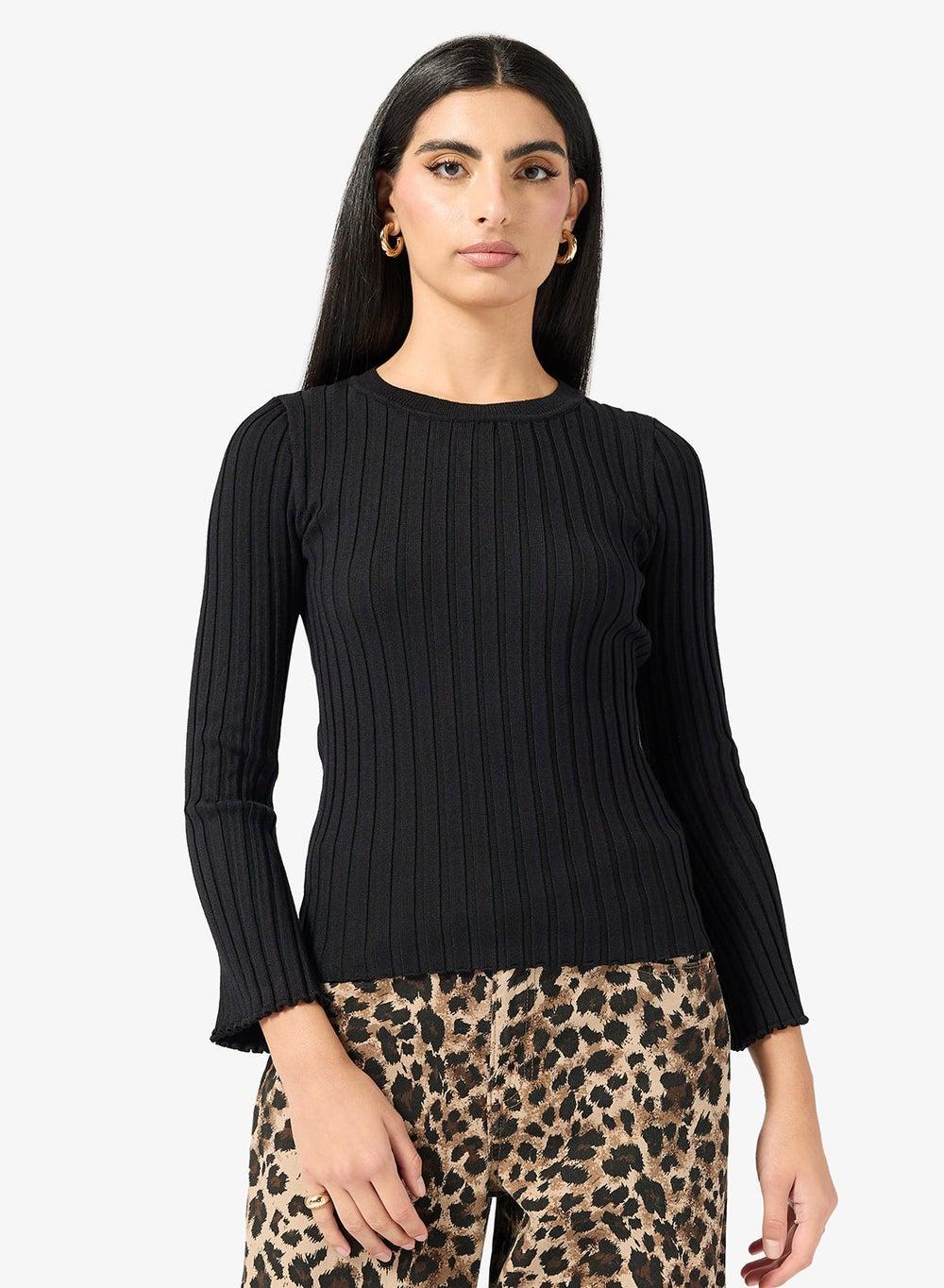 Ribbed Knit Tunic Top – Soft Stretch Silhouette - Image 1