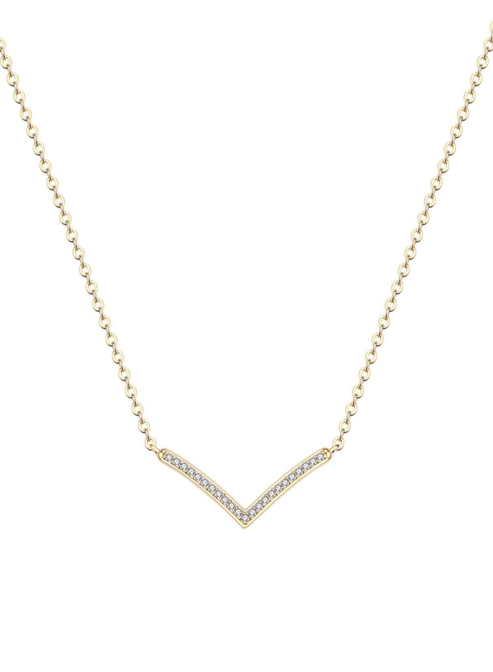 Sofia Gold Zirconia Necklace in 925 Sterling Silver - Image 1