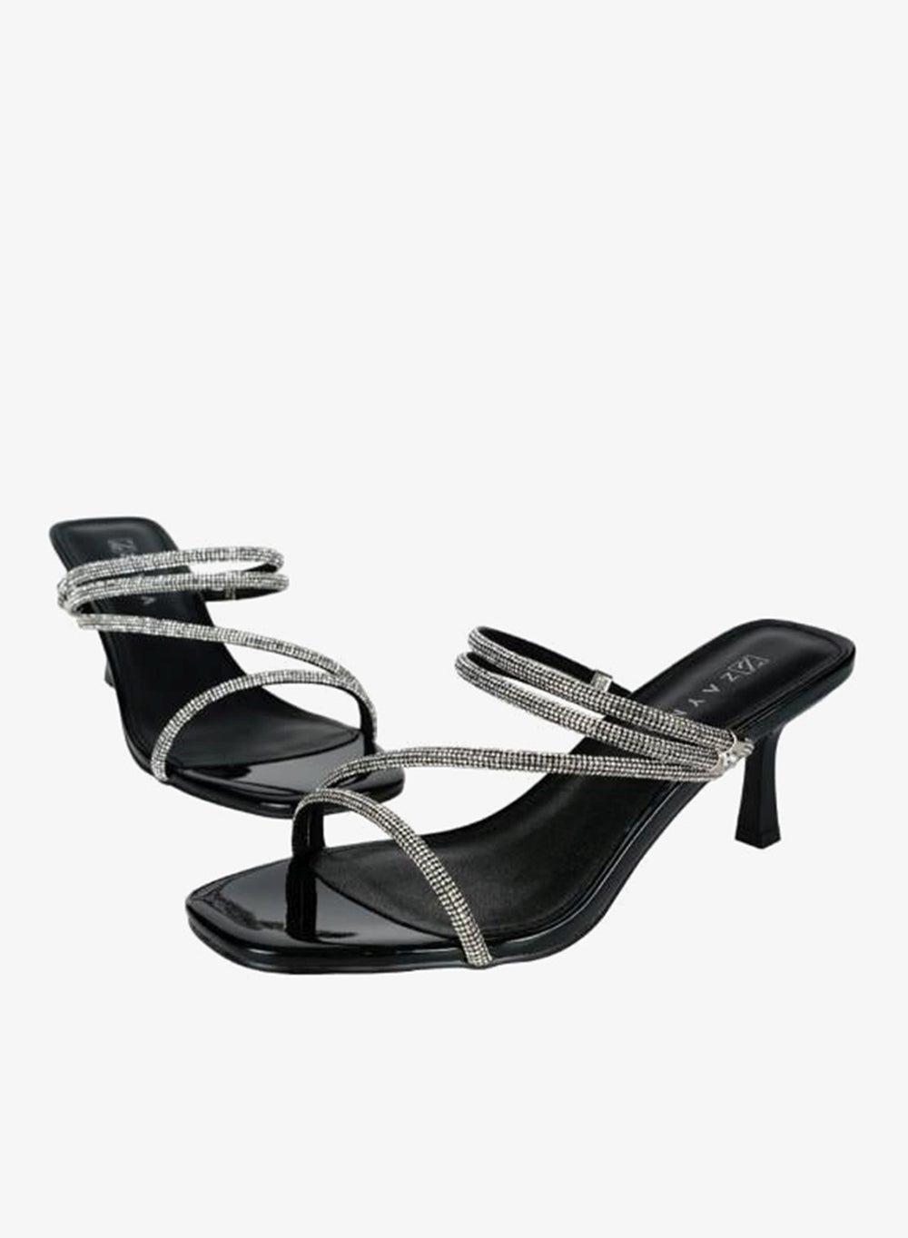Zayna 221-133 Mid Heel Sandals 22025-13 Black - Image 1