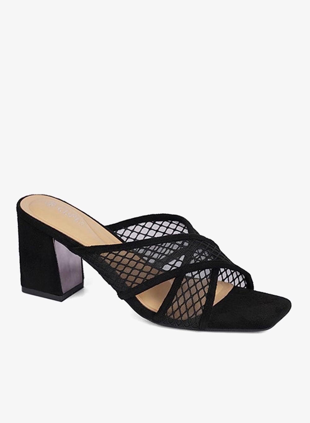 Elegant Cross Strap Slip-On Heeled Sandals for Women - Image 1