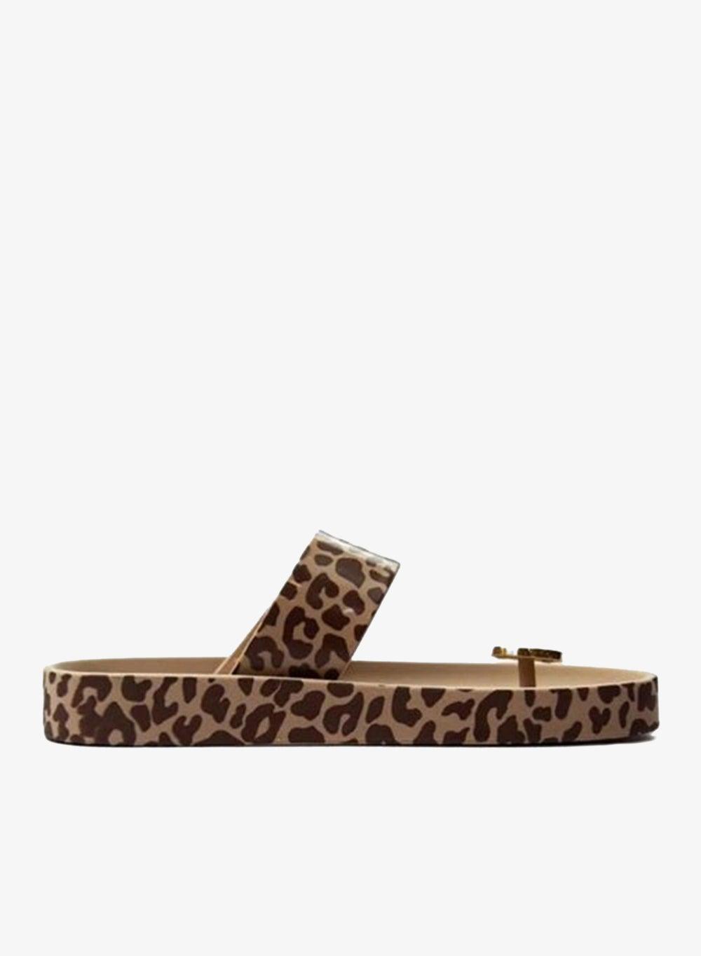 Smooth Look Anti-Slip Printed Strap Sandals Brown 3CM - Image 1