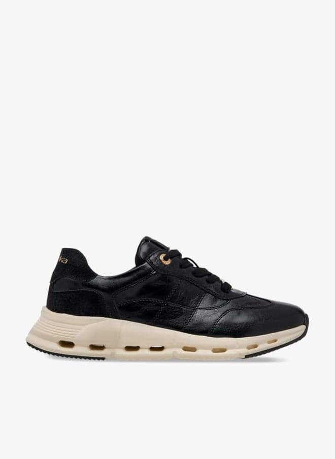 Women’s Logo Accent Lace-Up PU Sneakers - Image 1