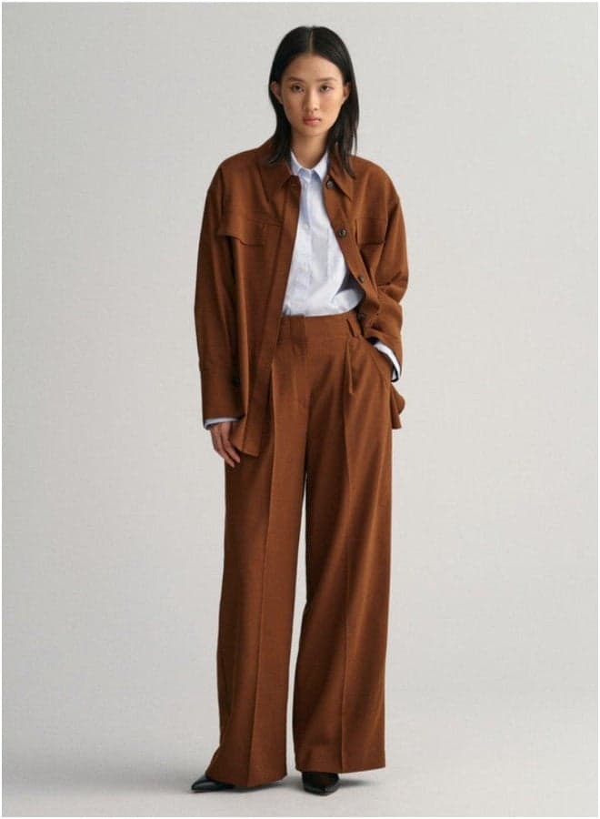 Gant Pleated Wide-Leg High-Waist Chino Pants - Image 1