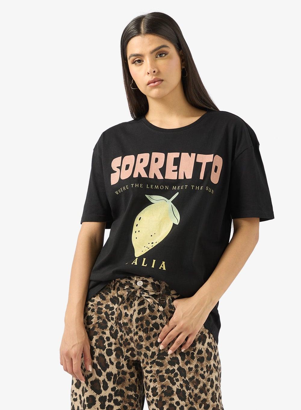 Oversized Cotton Travel Graphic T-Shirt - Image 1