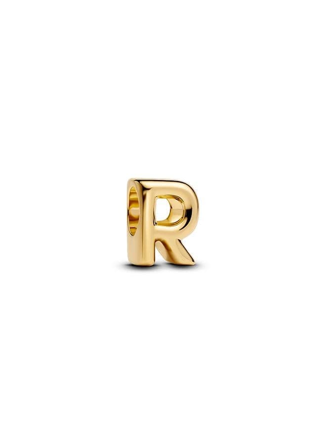Letter R Alphabet Charm in 14K Gold-Plated Finish - Image 1