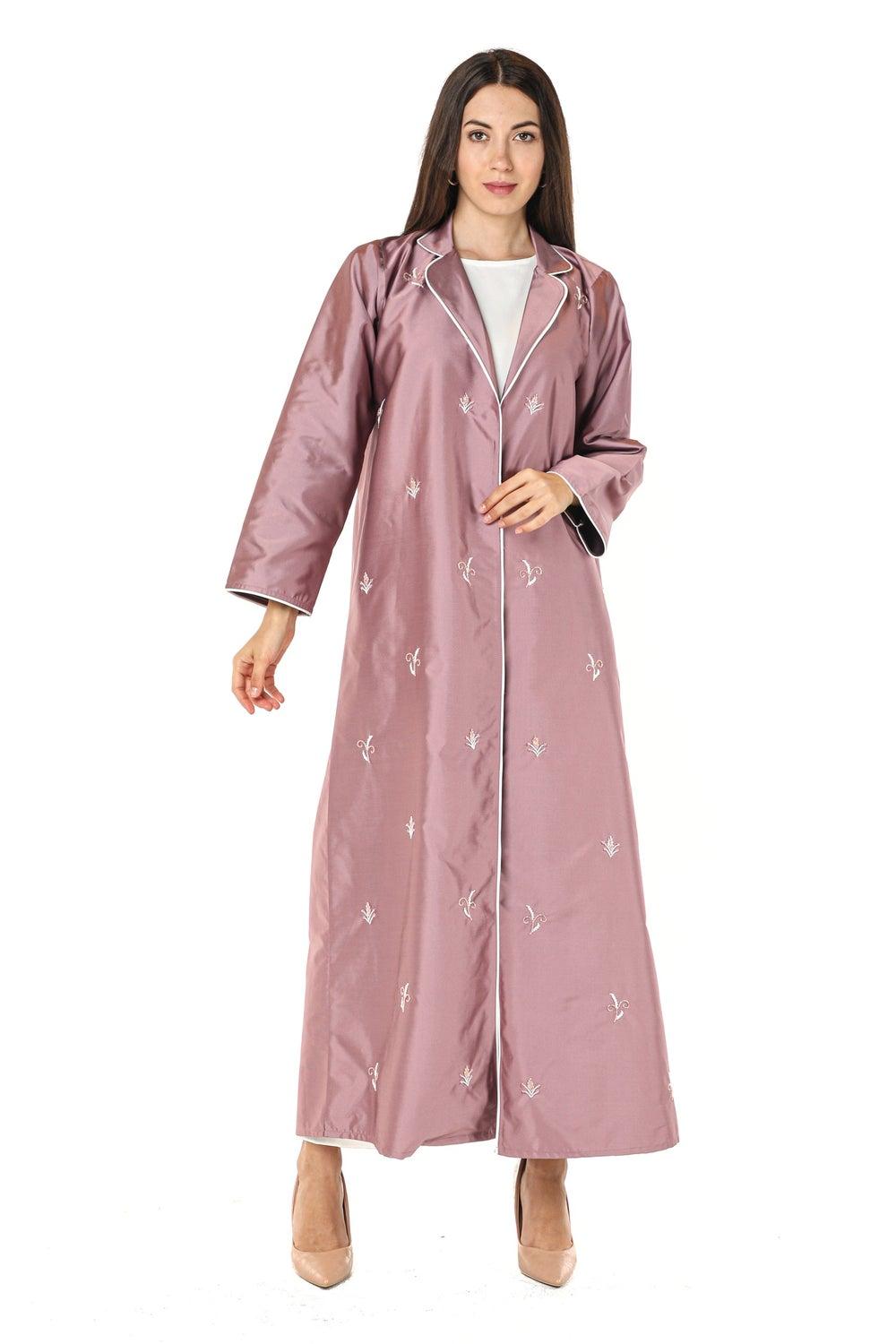Embroidered Open Front Abaya for Effortless Elegance - Image 1