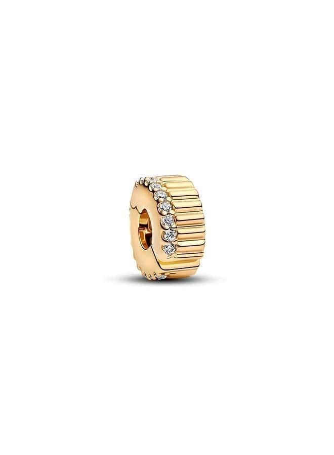 Ribbed Crystal Clip Charm Accent - Image 1