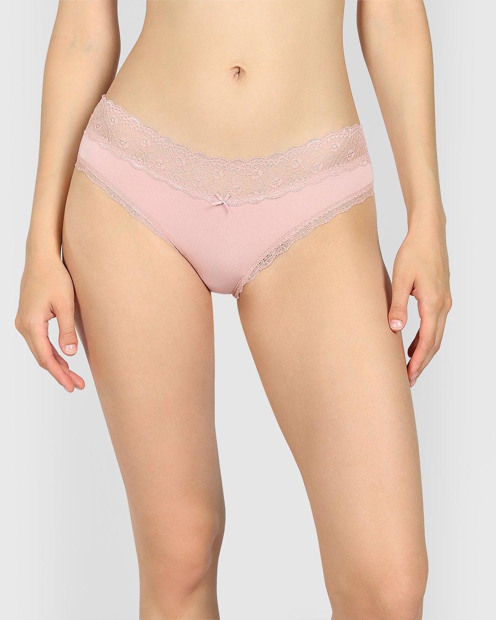 Isla & Evie Trend Pink Lace Hipster Panty - Image 1