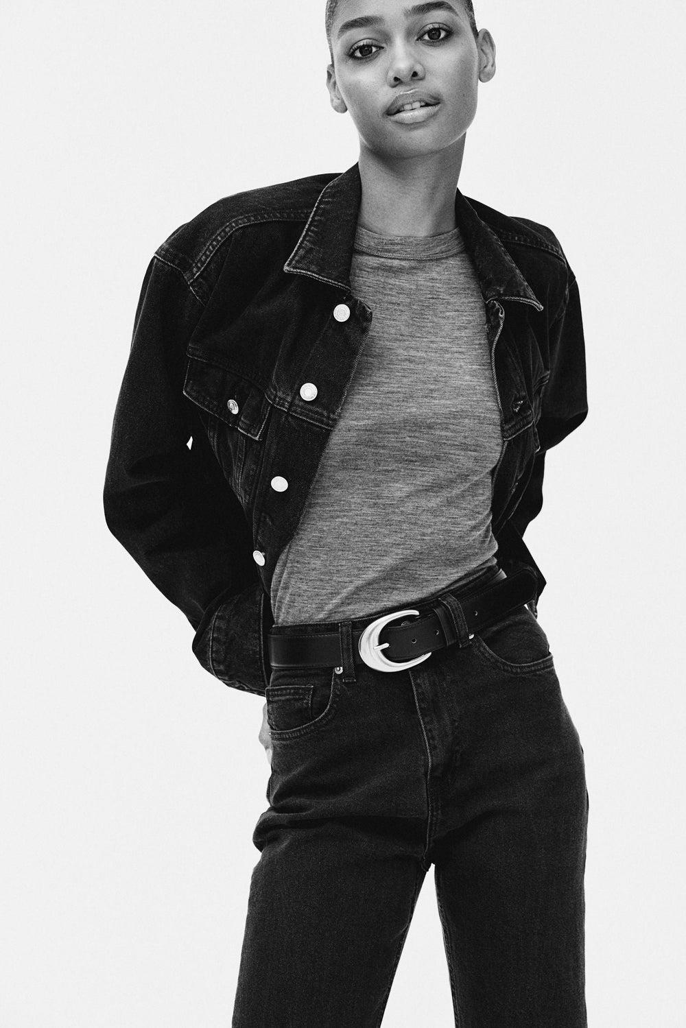 Slim Mom High Ankle Jeans in Stretch Denim - Image 1