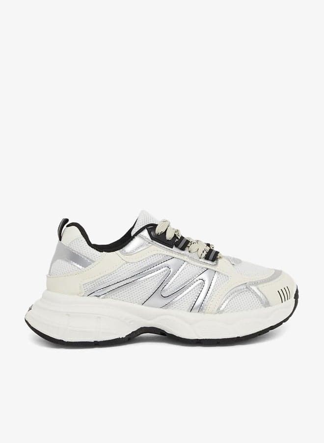 Chunky Sole Lace-Up Low-Top Sneakers - Image 1
