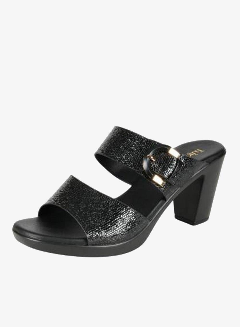 Michelle Morgan 092-2906 Black Mule Heeled Sandals - Image 1
