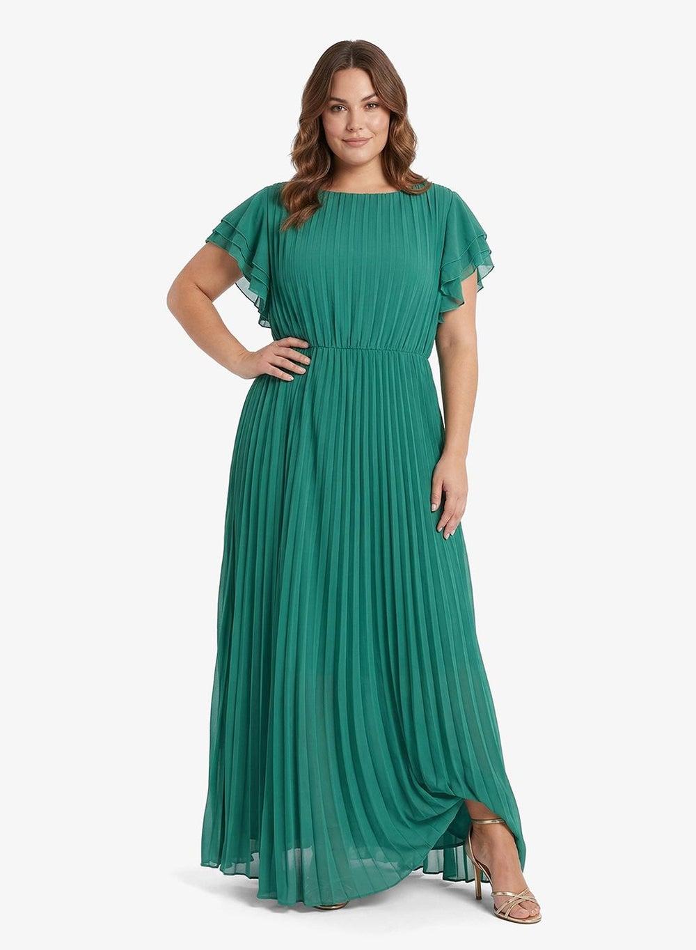Flouncy Sleeve A-Line Maxi Dress - Image 1