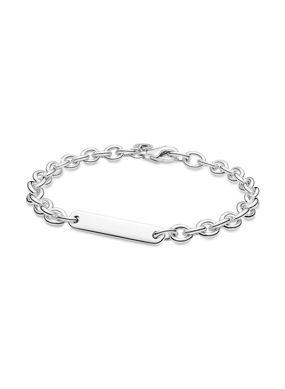 Engravable Bar Link Bracelet in Sterling Silver - Image 1