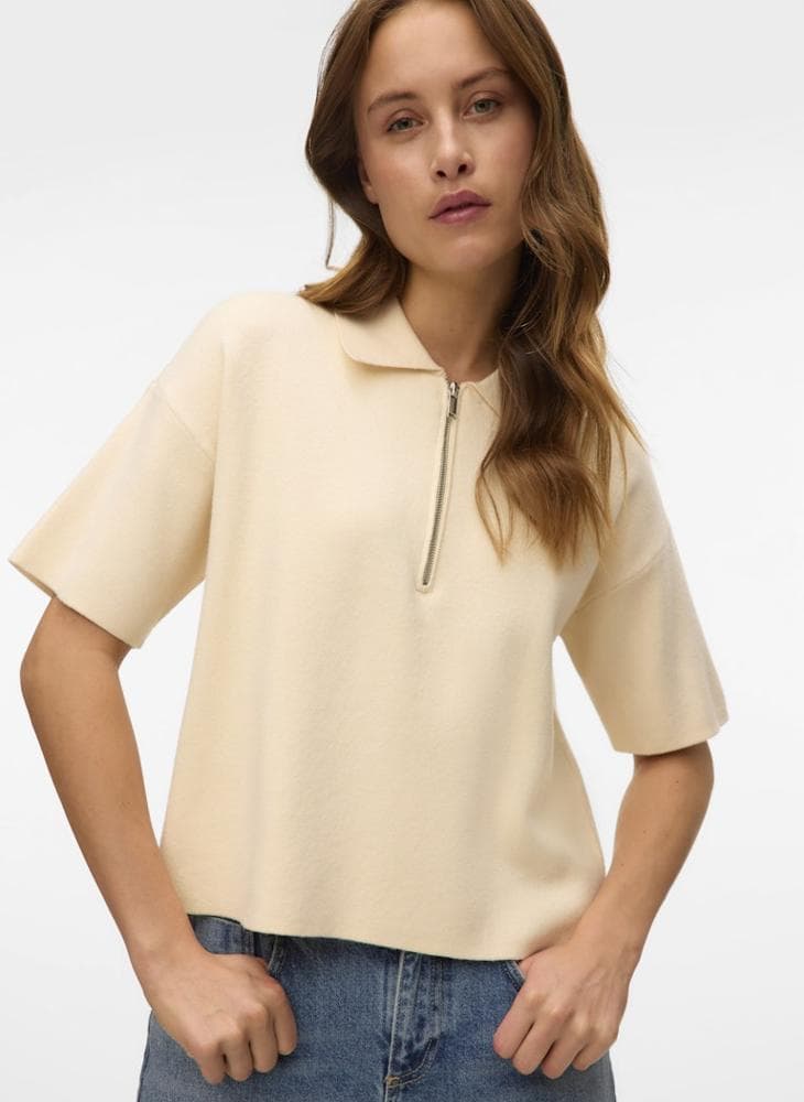 Vmgold Poloneck Zip Cardigan Pullover - Image 1