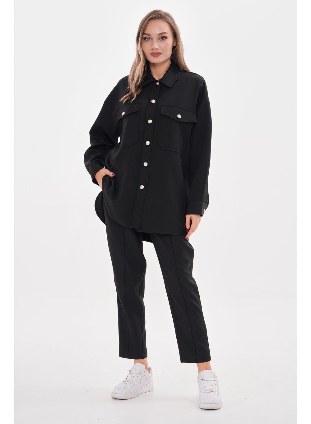 Women's Two-Piece Casual Set with Utility Pockets - Image 1