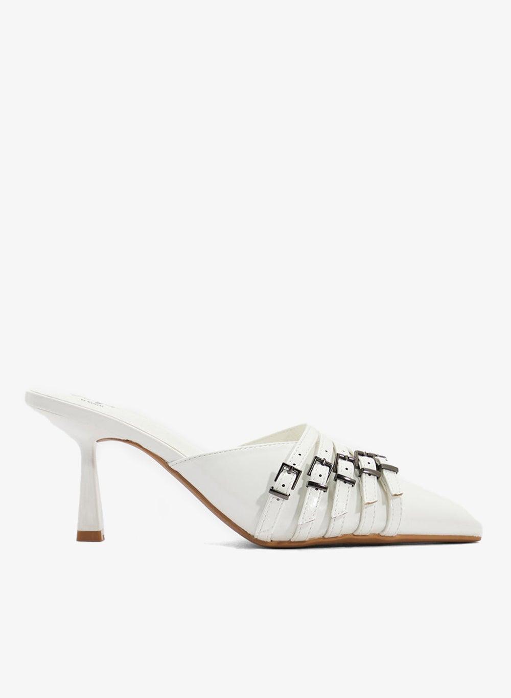 Refined Slip-On Heeled Mule Pumps - Image 1