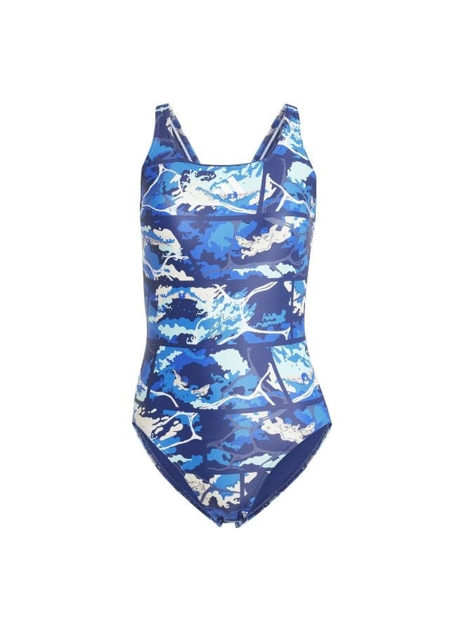 adidas Waves AOP Blue Swim Suit 26" - Image 1