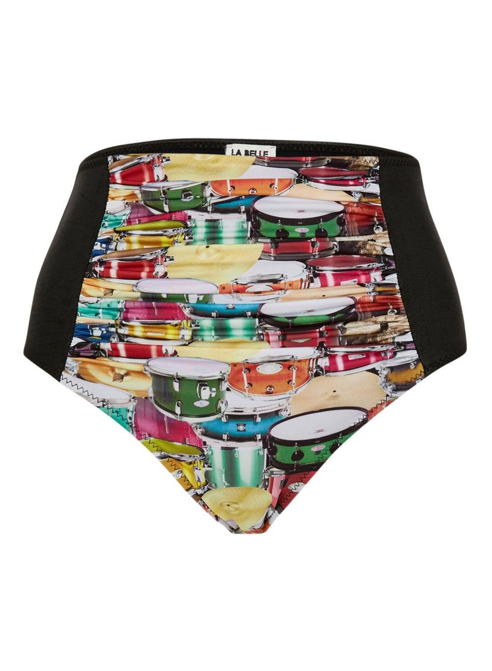 Midnight Rambler Drums High-Waisted Bikini Bottom - Image 1