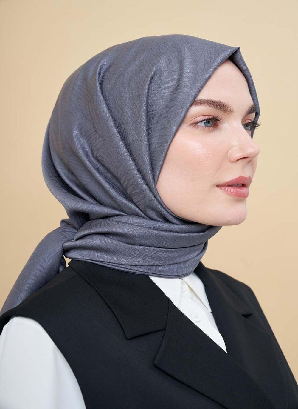 Neva Jacquard Shawl in Dark Gray Elegance - Image 1