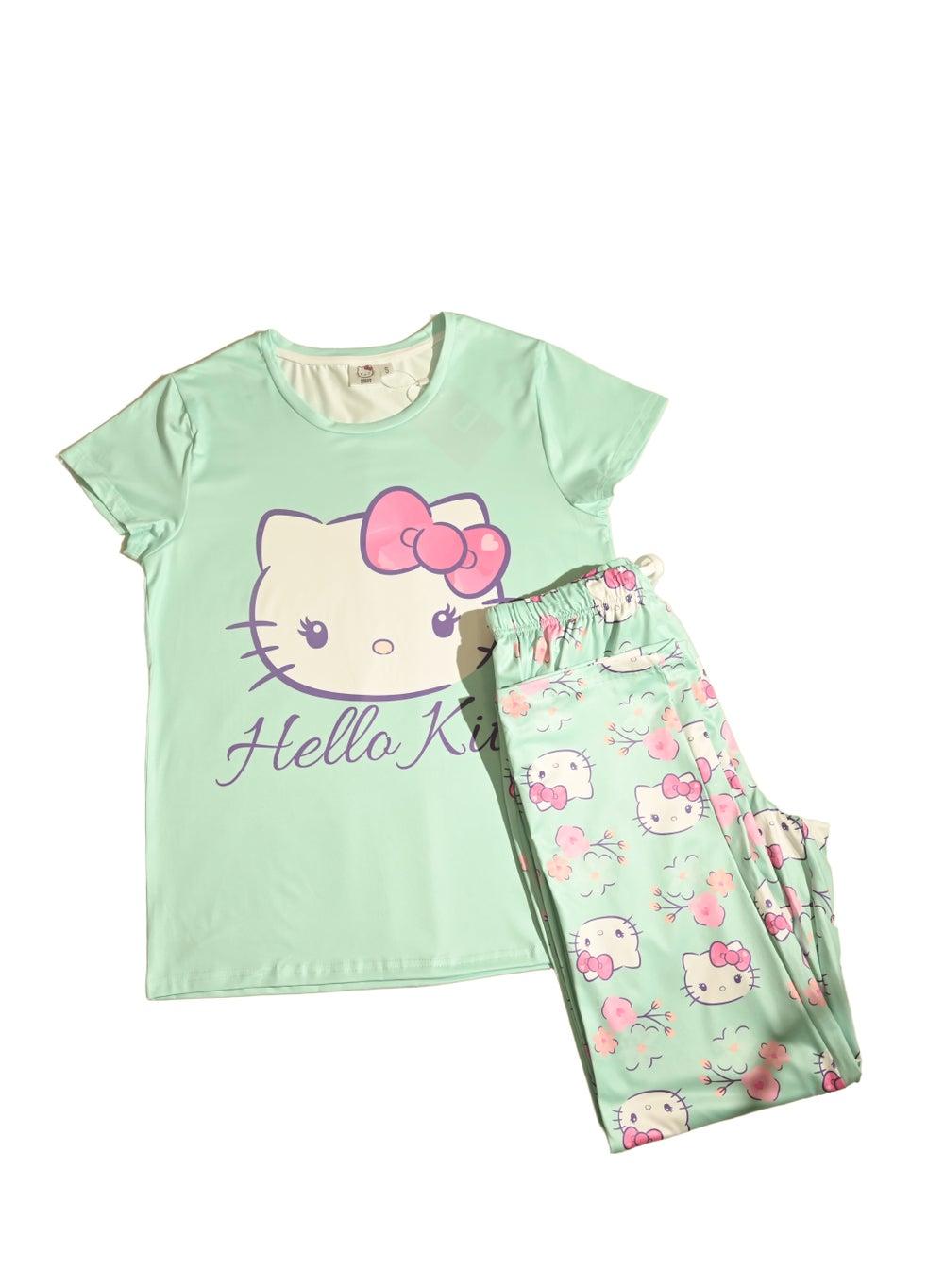 Hello Kitty Silky Short Sleeve Pajama Set - Image 1