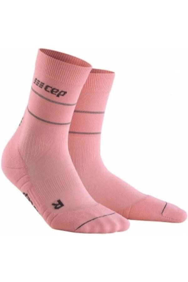 CEP Reflective Mid-Cut Compression Socks Light Rose Women - Image 1