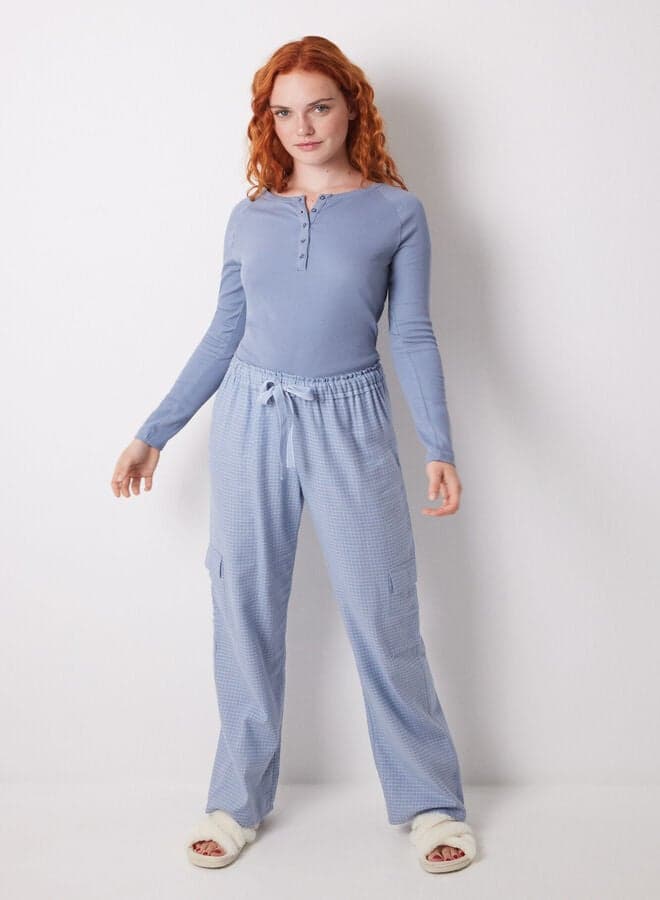 Checkered Long Cargo Trousers for Women - Image 1