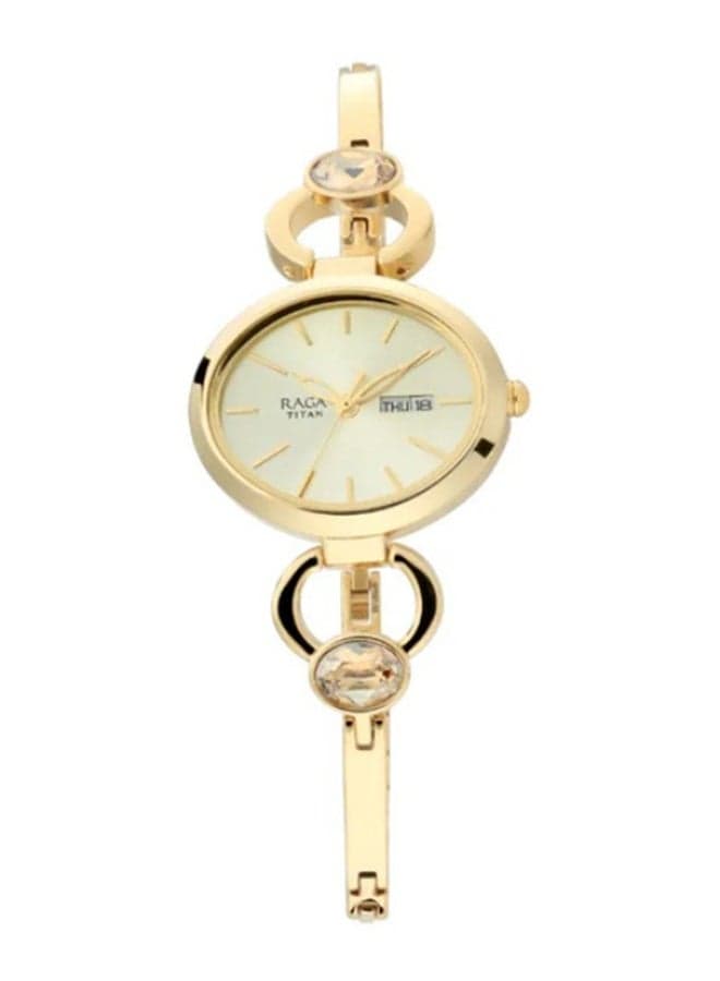 Raga Viva Champagne Dial Metal Strap Watch - Image 1