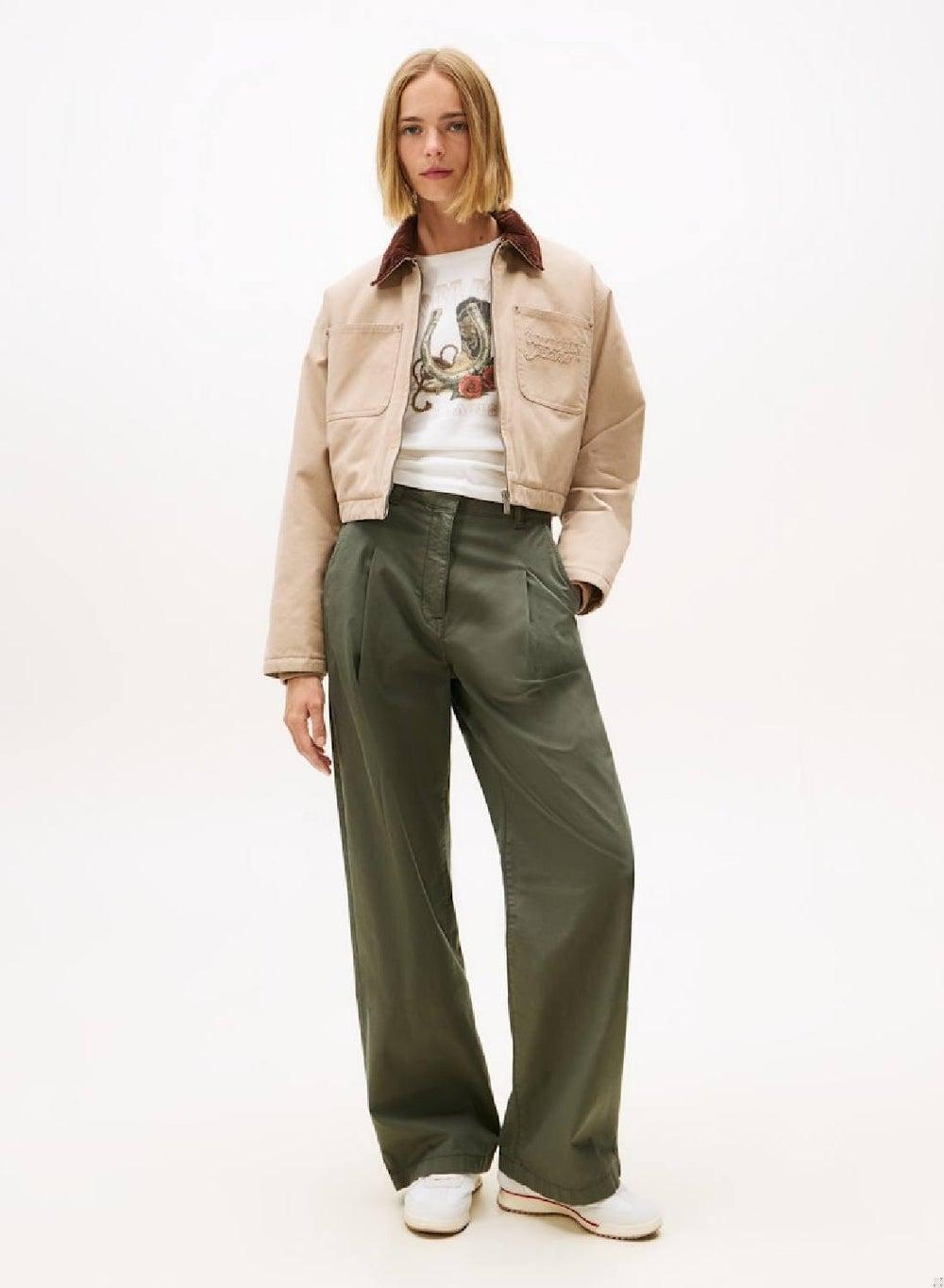 Stretch Twill Wide Leg Chinos - Image 1